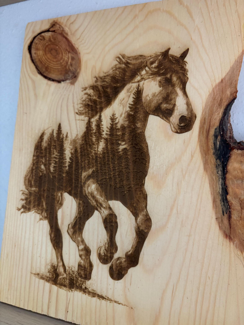 Running  Horse live edge art