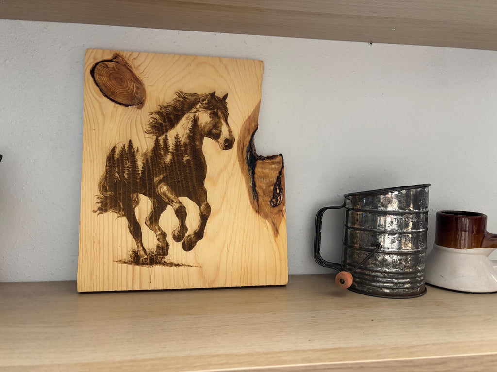 Running  Horse live edge art