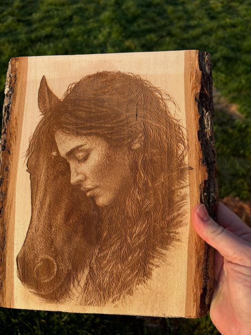 A girl and her horse- Live Edge Art