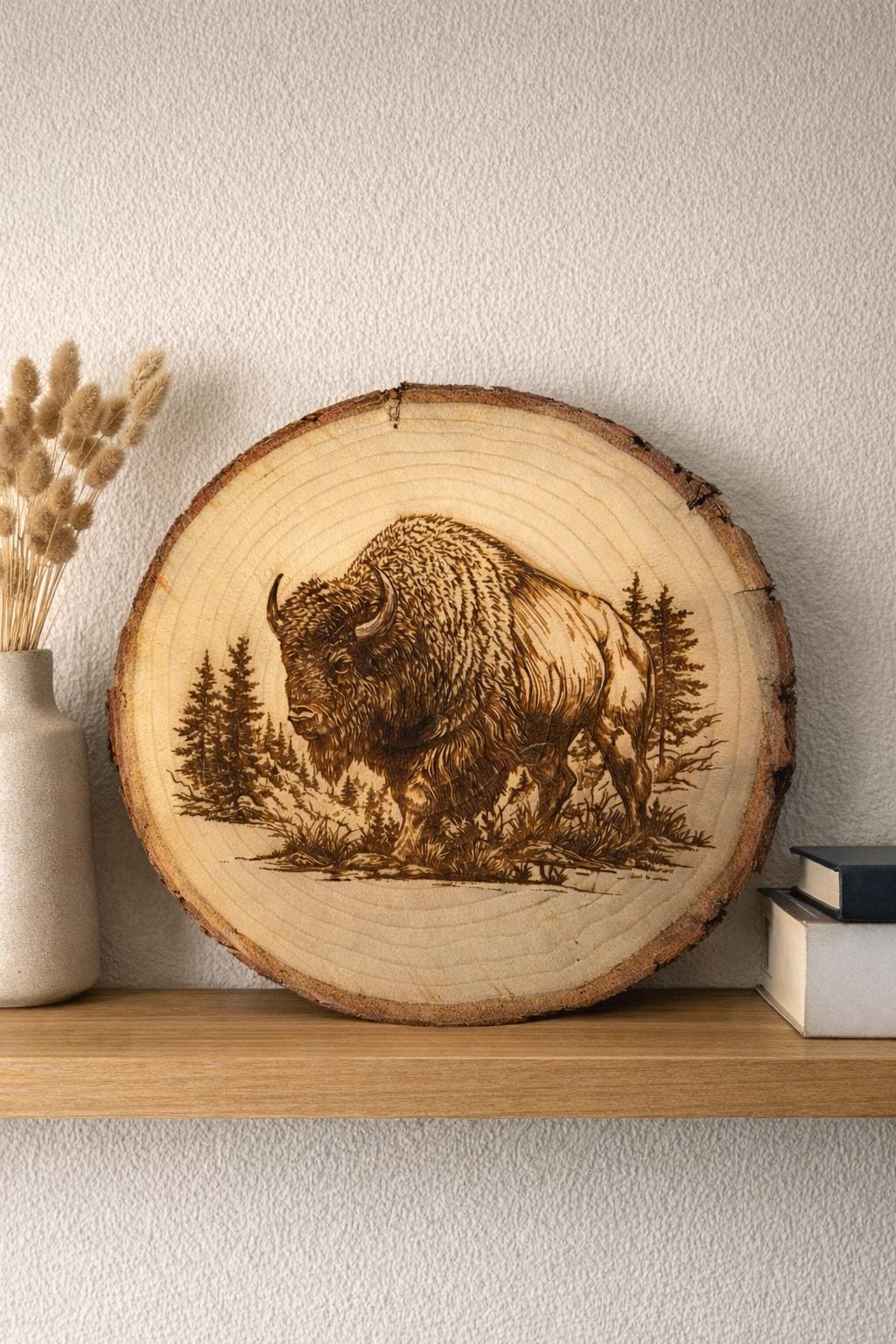 Majestic Buffalo Live edge wood art