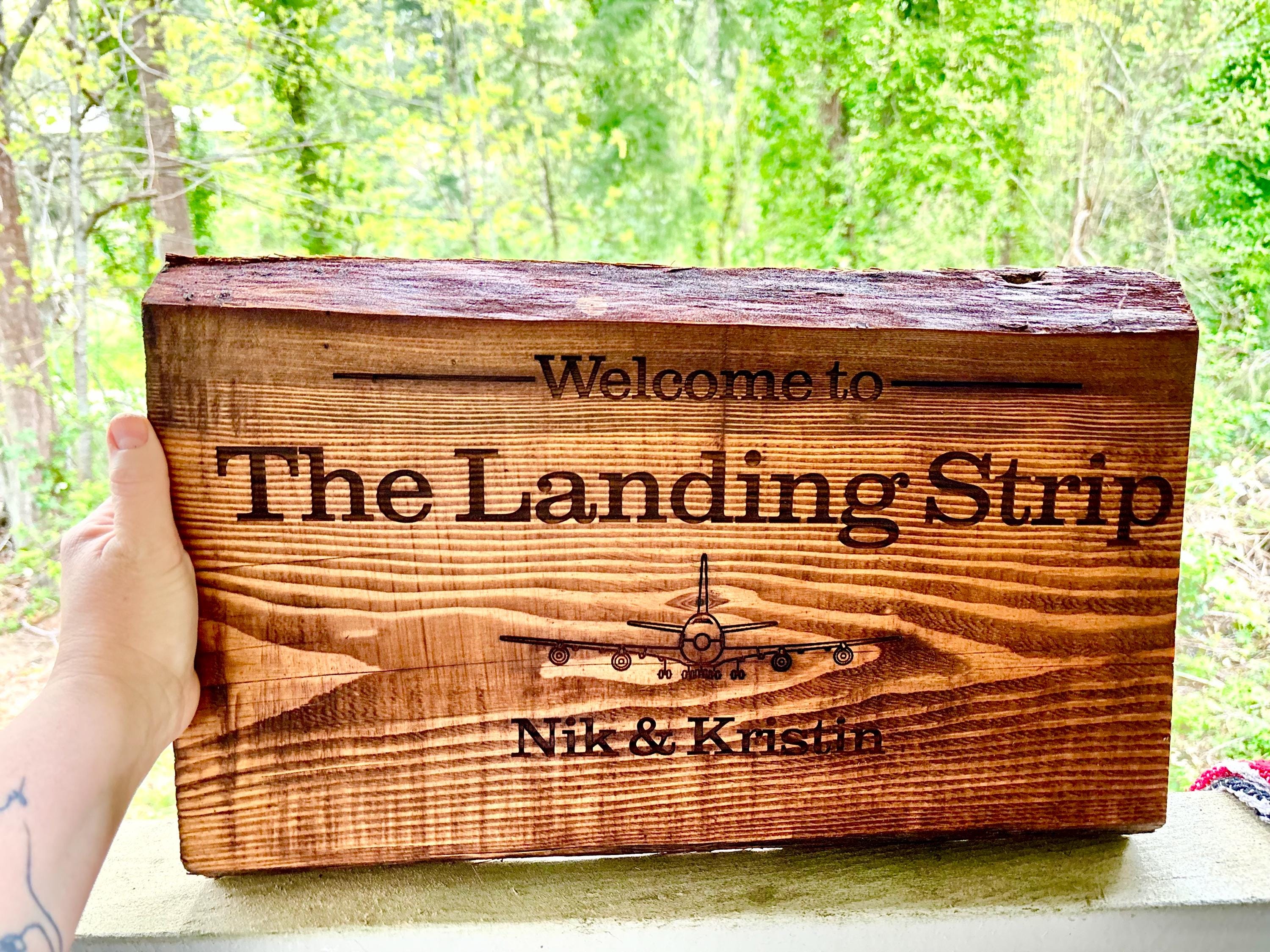 Wood burned House Signs on Live Edge